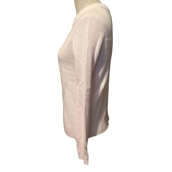 Rag & Bone Sweater Womens Small Cashmere Crew Neck Baby Pink Ribbed Fitted S - Picture 2 of 6